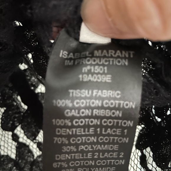 Isabel Marant étoile black lace top perfect French design size 38 (US size 6-8) - Picture 12 of 12